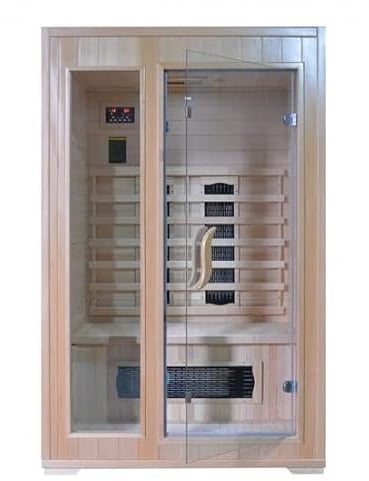 Bagno italia Sauna de infrarrojos 120 x 100 puertas de cristal con estructura de madera, dos personas