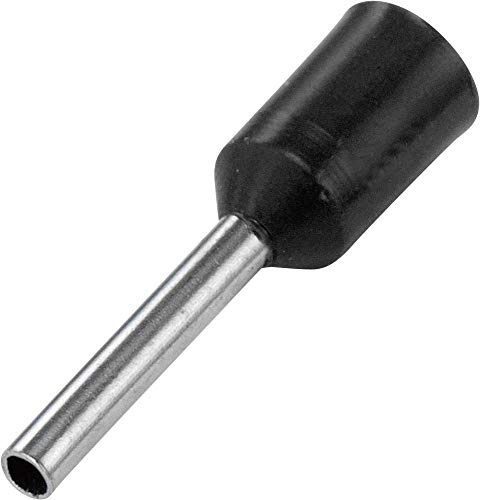 Vogt Verbindungstechnik 470408 Einzelendhülse, 1,50 mm² x 8 mm, teilweise isoliert, schwarz, 100 Stück