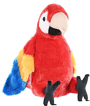 Wild Republic 11503 Republic 12249 Plüsch Papagei, Cuddlekins Kuscheltier, Plüschtier, 30 cm, Multi, Scharlachroter Ara