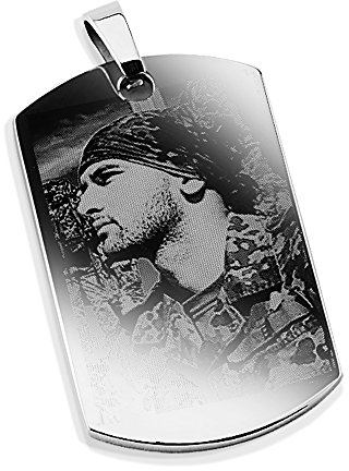 Dog-Tag mit Foto-Gravur I Ihr Bild + Text gravieren I Ketten-Anhänger + Silber-Kette
