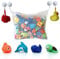 COSY ANGEL Bath Toy Storage Bag for Bath Toys with 4 BPA Free toys UK Approved - Large Toddlers Bathroom Organiser Net with 4 Suction Cups Hooks