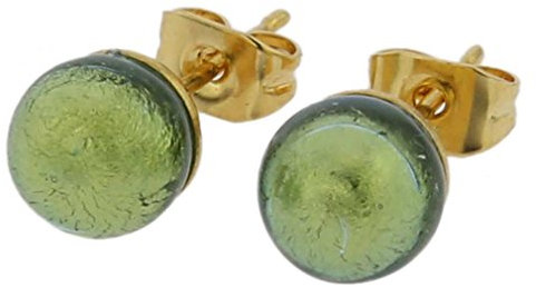 Boucles d'oreilles minuscules de Murano - Golden Aqua