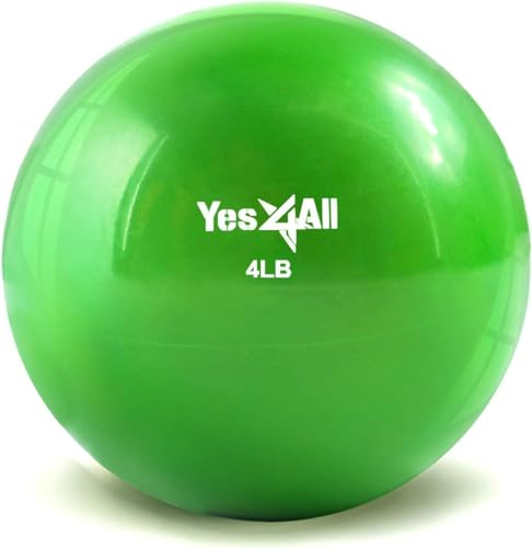 Yes4All J1RU Toning Ball Weich gewichtet, 1.8 kg Grün einzeln Krafttraining Gewichte & Zubehör Medizinbälle für Pilates, Yoga, Fitness
