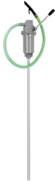 BLUREA Fasspumpe mit flexiblem Auslaufschlauch, für 200l Fässer, bis zu 350ml pro Hub, 2 Anschlussgewinde, Saugrohr 820mm lang