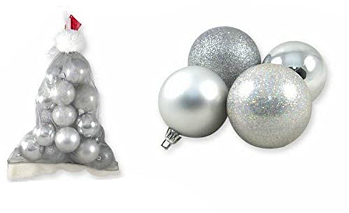 CASA Y MENAJE 2015 SL Pac 24 Weihnachtskugeln Farbe Silber