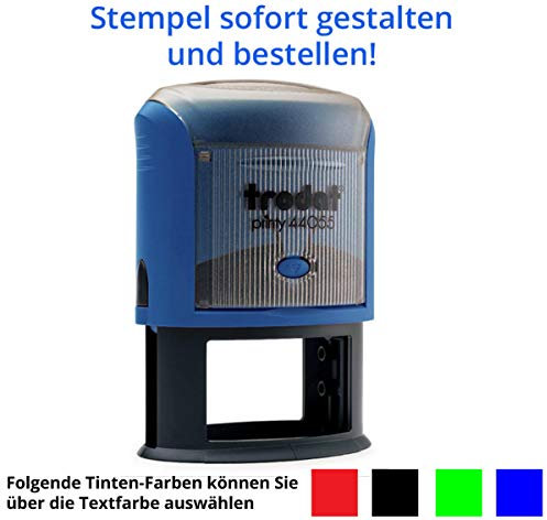 Stempel Trodat Printy 44055 oval (55x35 mm), für 9 Zeilen, in verschiedenen Farben, gleich Online gestalten!!! (blau)