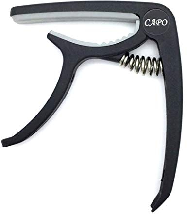 Premium Klemm-Kapodaster Capo für Konzertgitarre, Westerngitarre, E-Gitarre, Akustikgitarre, Banjo, Laute, Mandoline, Ukulele - Schwarz
