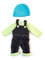 Miniland Set Puppenkleidung 32cm, geringeltes T-Shirt mit Latzhose und Mütze, Übergangszeit