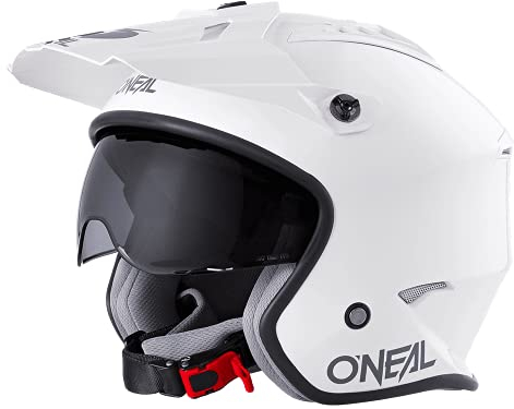 O'NEAL | Motorradhelm | Enduro Adventure Street |ABS-Schale, integrierte Sonnenblende | Volt Helmet SOLID | Erwachsene | Weiß | Größe L