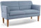 CAVADORE 2,5-Sitzer Küchensofa Kira / Sitzbank für Küche, Esszimmer oder Wohnküche inkl. Armteilverstellung / Leichte Fleckenentfernung dank Soft Clean / 168 x 94 x 81 / Flachgewebe: Hellblau