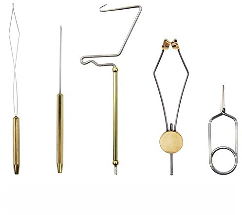 Fliegenbinden-Werkzeug-Set, Fliegenbinden, Fliegenbinden, Spulenfaden, Peitschen-Finisher Knotter, Fliegenbinden Bodkin, Hackelzange, Fliegenfischen Starter Kit