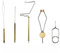 Fliegenbinden-Werkzeug-Set, Fliegenbinden, Fliegenbinden, Spulenfaden, Peitschen-Finisher Knotter, Fliegenbinden Bodkin, Hackelzange, Fliegenfischen Starter Kit