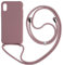 Ququcheng Kompatibel mit iPhone XR Hülle,Handykette Hülle Silikon Seil Necklace Handyhülle mit Kordel Tasche TPU Schutzhülle für iPhone XR-Rosa Gold
