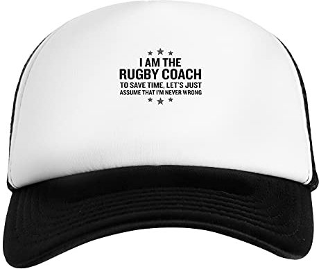 Rugby Coach Assume Im Never Wrong Funny Gift Weiß Schwarz Unisex Kinder Baseball Cap Kids White Black