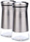 YMTECH Juego de 2 botellas de sal y pimienta, tarro coctelera de vidrio y acero inoxidable, tarro de especias con orificios de vertido ajustables