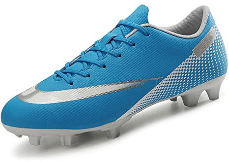 VTASQ Fußballschuhe Herren Stollen Spikes Cleats Jugendliche Erwachsene Trainingsschuhe Professionelle Outdoor Sport Football Schuhe Blau 35 EU