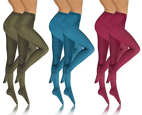 sesto senso Collant Donna in Microfibra Opaco 4 L0 Den 6 Pack Kaki scuro Turchese scuro Chiaretto 4 L SET 6