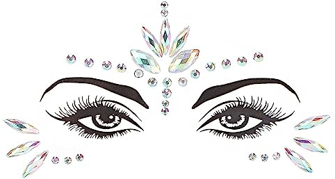 Gesicht Edelsteine, Selbstklebend Glitzersteine Strasssteine, Make-up Gesichtsaufkleber Dekorationen, Glitzer Temporäre Tattoos Gesichts Aufkleber, für Cosplay Karneval Schminke