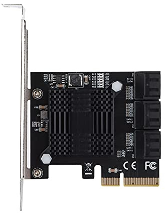 PCIE SATA Card 6 Ports, PCI Express to SATA 3.0 Controller Card, SATA III PCI-e X1 Expansion Card for Desktop PC Support IDE/AHCI for Windows 7 32/64-bit/XP/Vista/WIN7/WIN8/WIN10/LINUX