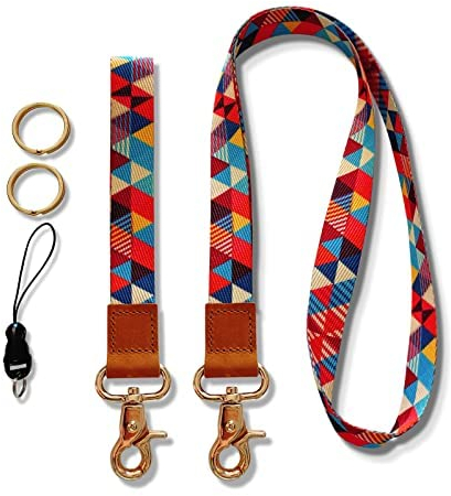Lanyard for Keys, Neck Lanyard, Neck Strap Keychain, Wristlet Strap Key Chain Holder for Men and Women, Apply to Key Chain, Cell Mobile Phone, Id Badge, Card Holder (2 Pack)