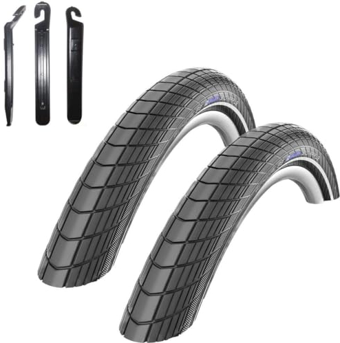 2 x Schwalbe Big Apple RaceGuard Fahrradreifen E-25 Fahrradmantel Decke mit Reflexstreifen 50-622 (28 x 2.00) inkl. 3 Reifenheber