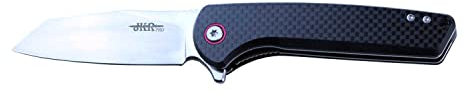 joker Coltello da tasca a cuscinetto JKR10014, Manico G10 / Fibra de Carbonio in nero e Lama de Acciaio D2 de 9 cm, Lunghezza totale de 20,5 cm per attività di caccia, pesca ed escursionismo