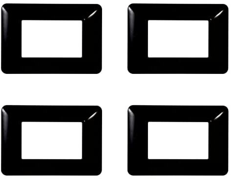4 Pezzi Placche Compatibile Con Bticino Matix, Placche In Plastica (3 Posti/Moduli,Nero)