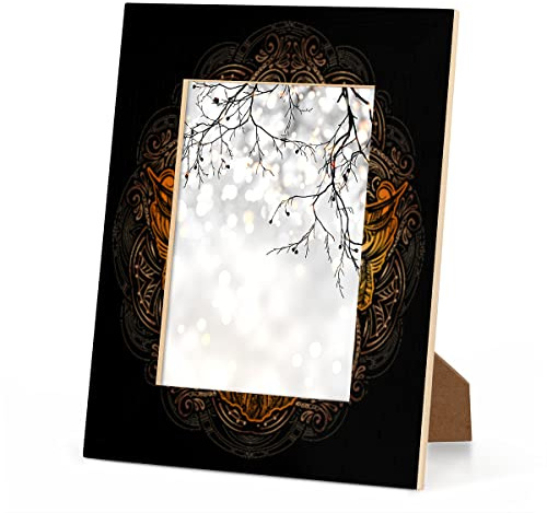 OKCELL Holz-Bilderrahmen mit schwarzen Eulen, für 10,2 x 15,2 cm, 12,7 x 17,8 cm, 27,9 x 35,6 cm, 27,9 x 35,6 cm, mit Haken und Halterungen, diese Rahmen können vertikal oder horizontal auf einem