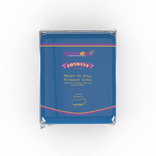 Dekozauber24 Premium Fondant, 250g, 19 Farben, Rollfondant ausgerollt, weich und biegsam, Torte Kuchen Tortendeko (Dunkelblau)