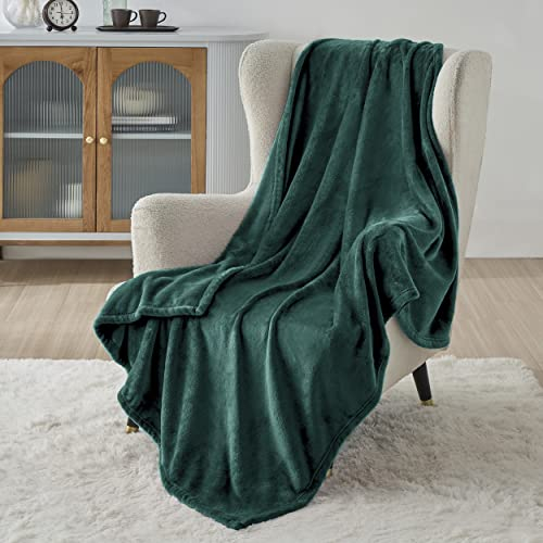 BEDSURE Kuscheldecke Flauschig Decke Fleecedecke - Wohndecke Warm Winter Weich, Sofadecke Kleine, Decke Couch Blanket, Wohn- & Kuscheldecken Kinder 130x150cm, Sofa überwurfdecke Dunkelgrün