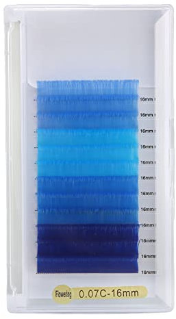Extensions de cils bleus 0.07mm C Curl Extension de Cils Longs Faux 16mm Volume Cils Colorés pour Performance Cosplay Bricolage