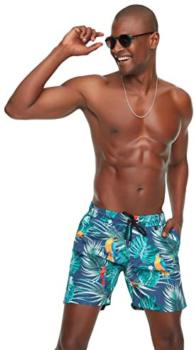 TRENDYOL Herren Beachwear Normal Waist Regular Fit Swimming Shorts Baby Badebekleidung, Very Colorful, XS