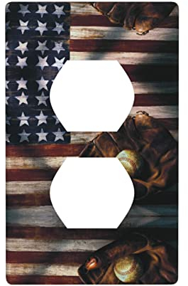 Amerikanische Flaggen-Baseball-Duplex-Sockel-dekorative Wandpaneel-elektrische