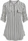 Lalala Dreiviertel Ärmel Tops Frauen V Hals Reißverschluss Damen Hemden und Blusen Sommer (Weiß,3XL)
