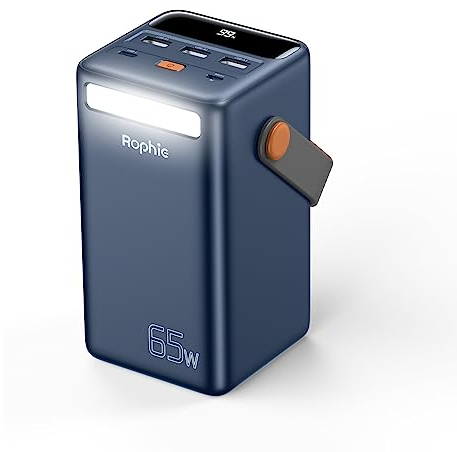 50000mAh Powerbank - 65W PD USB-C Carga Rapida, Cargador Portátil de Bateria Portatil con 4 Salidas y 2 Entradas, Batería Externa para Moviles Ordenador Portatil, iPad, Portátil, Cámaras, Drones etc