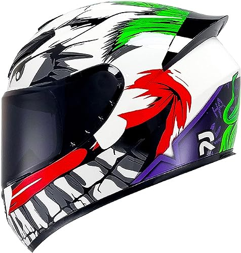 Integraler Motorradhelm, Leichter Motorrad-Moped-Straßenrad-Tourenhelm Mit Getöntem Visier-Sonnenschutz Für Männer Und Frauen, Unisex-Erwachsene, DOT/ECE-Zugelassener Helm B,3XL 64-65cm