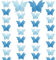 Ruidee 4 Stück Papier Schmetterling Banner 2.8m 3D Schmetterling Girlande zum Aufhängen Bunte Schmetterlings Papiergirlande für Hochzeit,Geburtstag Party Dekoration (HD/Blue)