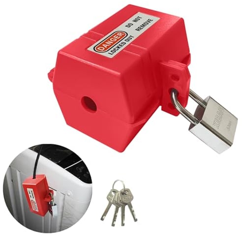 Shuokang Waschmaschinen-Steckerschloss, Stromstecker Schutzbox mit Schloss Abschließbar, Stromdiebstahl verhindern, Hochwertiger Polypropylen-Kunststoff