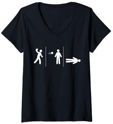 Völkerball Team Ball Sportart T-Shirt mit V-Ausschnitt