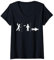 Völkerball Team Ball Sportart T-Shirt mit V-Ausschnitt