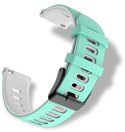 RoYiio Cinturino Silicone per Anse Larghe 20mm, Morbido e Comodo, Sportivo Cinturini di Ricambio per Uomo Donna - Azzurro Anatra e Bianco