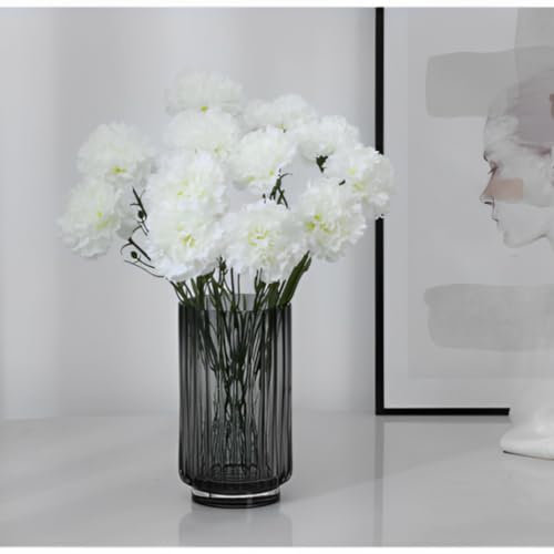 JPORSHU Künstliche Nelkenblumen, Seidenblumen, Blumensträuße für Hochzeit, Zuhause, Büro, Garten, Dekoration, Tischdekoration, Blumenarrangements (weiß), 10 Stück