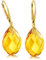 Amber by Mazukna - Bernstein Ohrringe - Eleganter Bernstein-Schmuck Hängend mit goldenem Fitting für Damen, Tropfenförmige Amber-Ohrringe, Damenschmuck, 43x15mm 5,5g