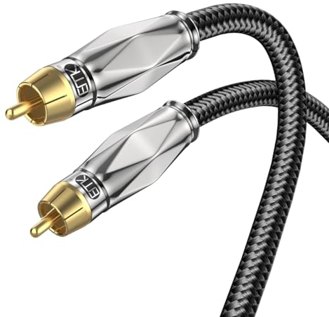 EMK Subwoofer Câble Cinch Câble audio coaxial Câble audio numérique RCA pour amplificateurs, haut-parleurs, barre de son, home cinéma et systèmes hi-fi (1m)