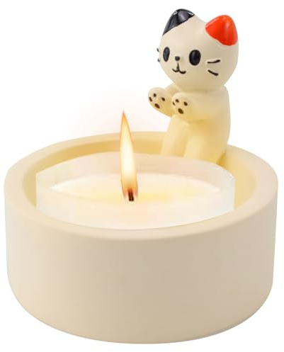 Waofzzn Cartoon Katzen Kerzenhalter, Katzen Teelichthalter Katzen Deko Teelichthalter Katze Candle Holder für Hochzeit Geburtstag Party Tischdekoration Wohnzimmer Heimdekoration