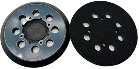HAPPOW Disco de apoyo para lijadora de velcro de 5 pulgadas, 4 orificios para tornillos, 8 ganchos y bucles, almohadilla de repuesto para lijadora orbital, compatible con DeWalt DWE6423, DWE6423K,