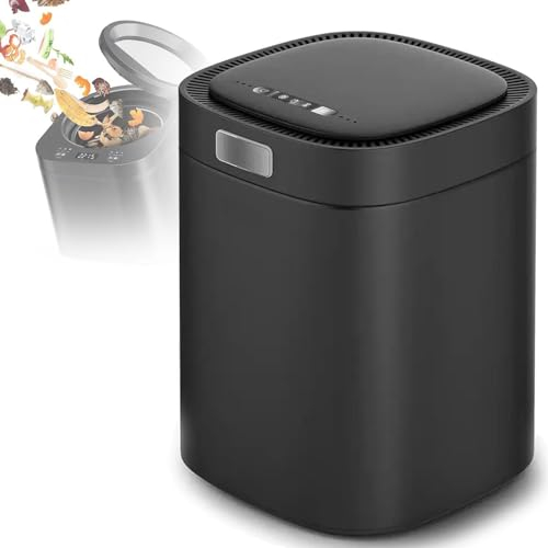 LSBHPPD Compostiera Cucina,Compostiera Elettrica per Rifiuti Cucina, Compostiera Cucina Intelligente con capacità 2,5 Litri,Compostiera Inodore per Controsoffitto,Bancone,Interni,Black
