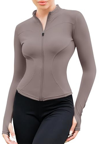 EFFAN Sportjacke Damen Yoga Shirt Kleidung Eng Sportbh Damen Fitness Laufshirt Langarm Mom Pilates Jogging Gym Jacke Clothes Sportklamotten Oberteil Haiyueyan XS