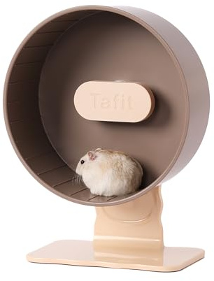Tafit Hamsterrad 22 cm, leise, Doppellager, höhenverstellbar, Nussbraun | Höhenverstellbar 24–33 cm, rückenschonendes Laufrad, geeignet für Zwerghamster, Rennmäuse, Mäuse und weitere Kleintiere.