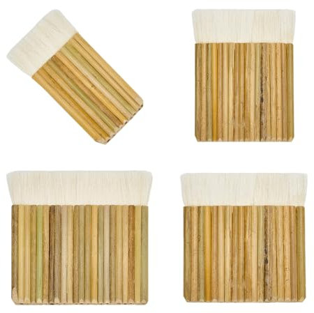 PH PandaHall Pinceaux Aquarelle 4 Taille Hake Pinceaux Plats Hake Pinceaux de Peinture d'artiste Pinceau Hake en Poils de Mouton pour Lavage au Four Aquarelle Peinture sur Poterie en Céramique